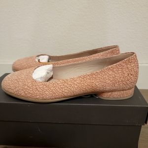 NEW) ECCO Leather Anine Ballerina Ballet Flat Muted Clay Rosato Size 7 Slip on